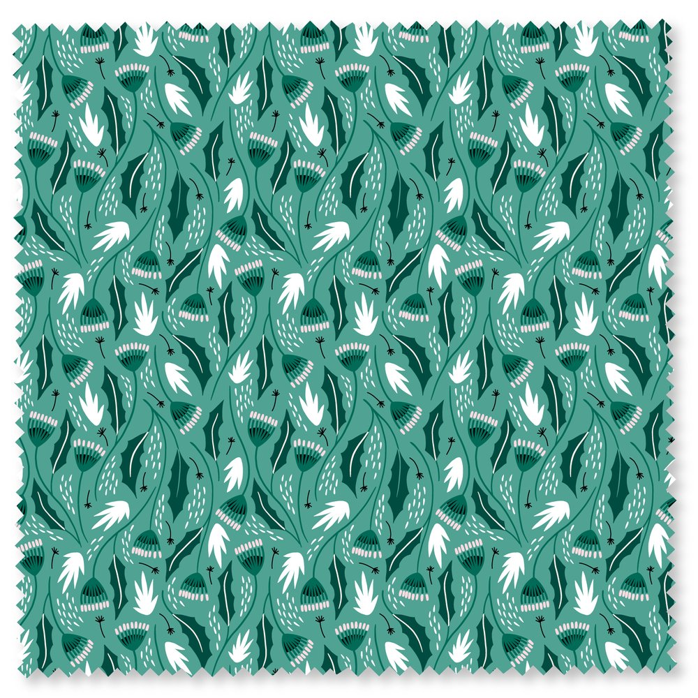 Felicity Fabric - Meadows Abloom - Sea Green