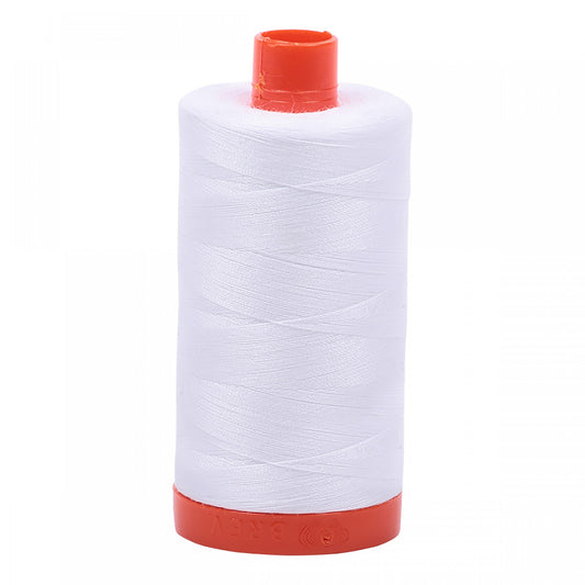 Aurifil - Mako Cotton Embroidery Thread  - 50wt - White - #2024