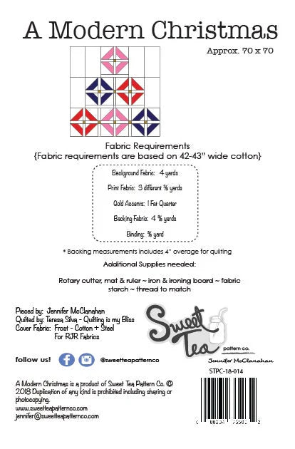 A Modern Christmas Quilt Pattern - Sweet Tea Pattern Co.