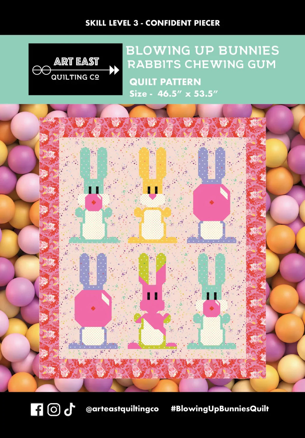Blowing Up Bunnies Quilt Kit - Blue