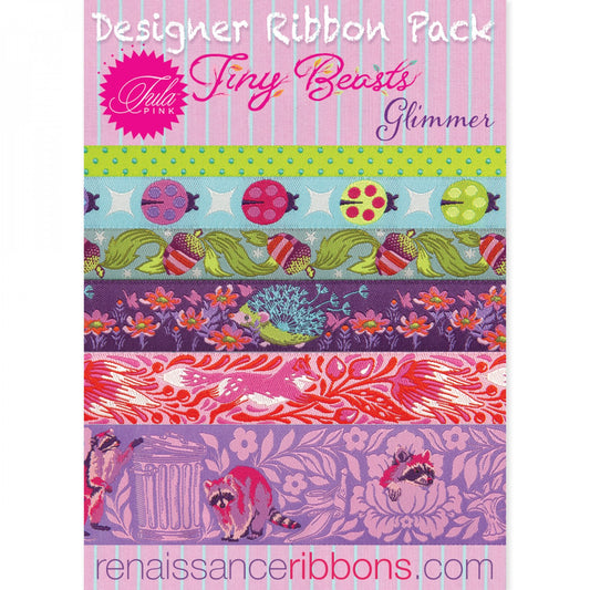 Tula Pink - Tiny Beasts - Glimmer Designer Ribbon Pack - Soul Stitchery