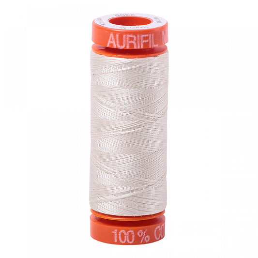 Aurifil - Mako Cotton Embroidery Thread  - 50wt - Silver White - #2309 - Soul Stitchery