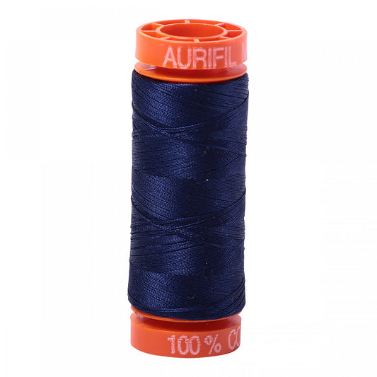 Aurifil - Mako Cotton Embroidery Thread  - 50wt - Midnight - #2745 - Soul Stitchery