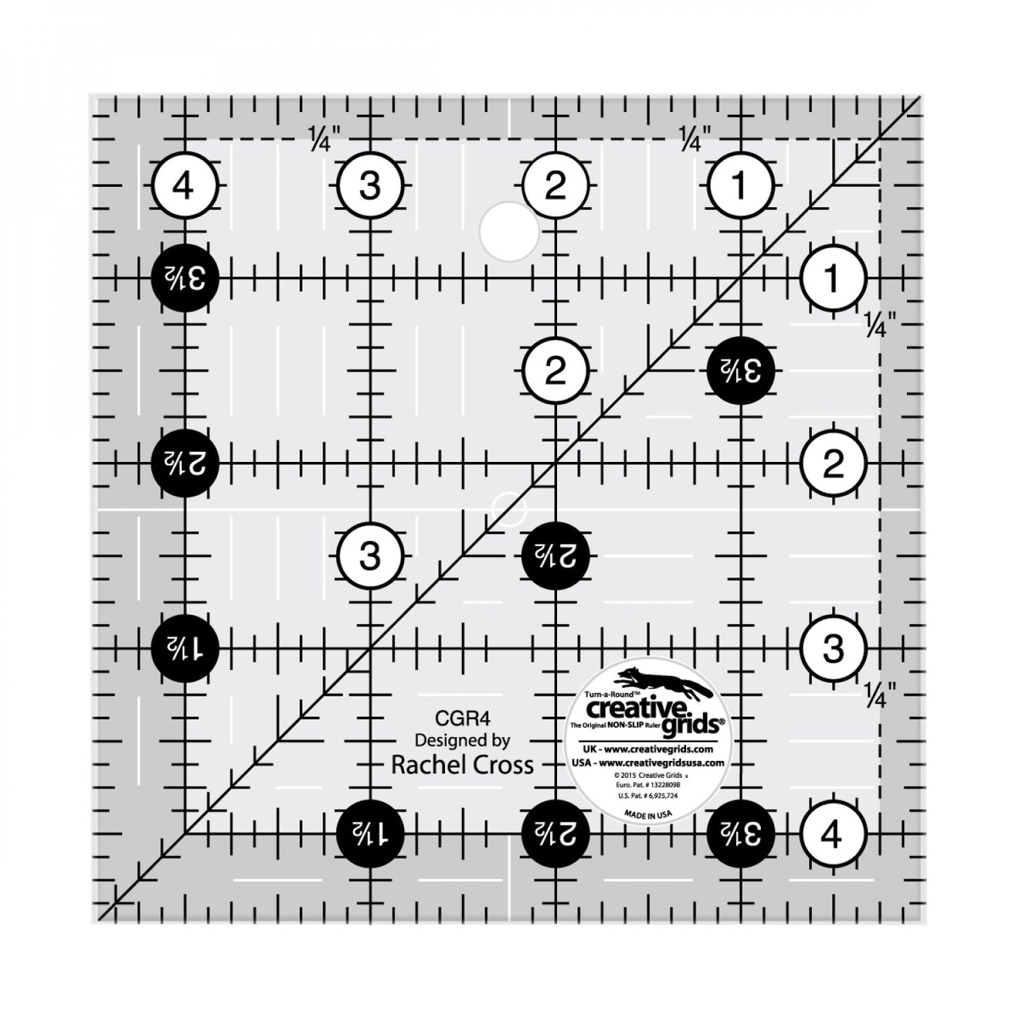 Creative Grids Quilt Ruler 4-1/2in Square - Soul Stitchery