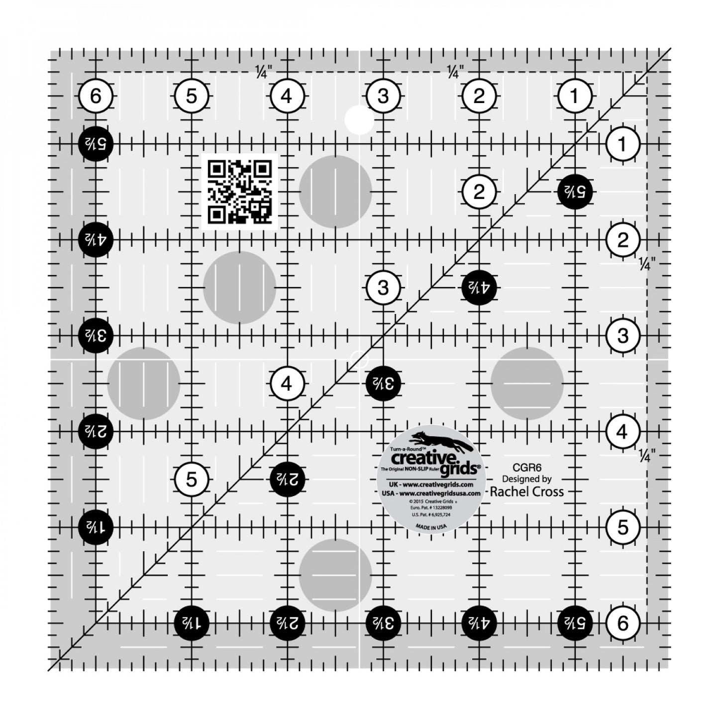 Creative Grids Quilt Ruler 6-1/2" Square - CGR6 - Soul Stitchery