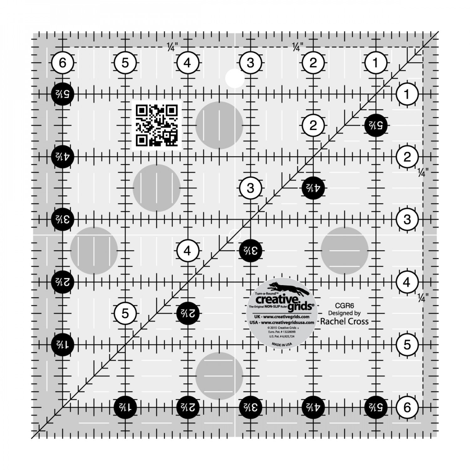 Creative Grids Quilt Ruler 6-1/2" Square - CGR6 - Soul Stitchery