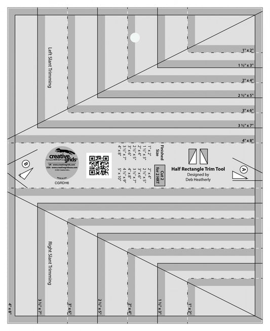 Creative Grids Ruler - Half Rectangle Trim Tool